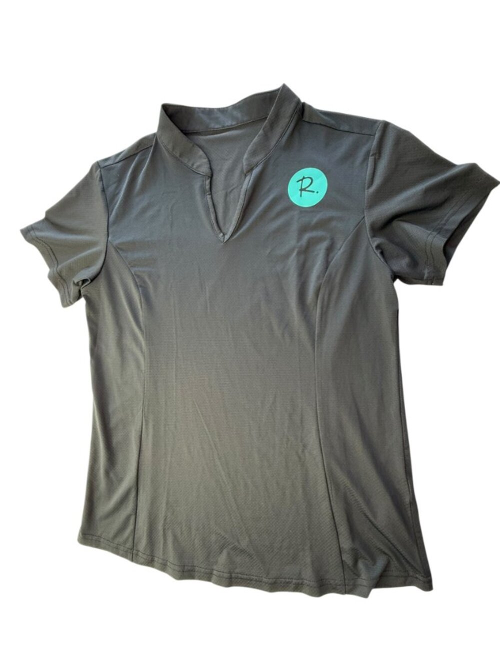 OBLA Black Polo Shirt, Short Sleeve Size Women's M.  Mock Neck Golf / Tennis
